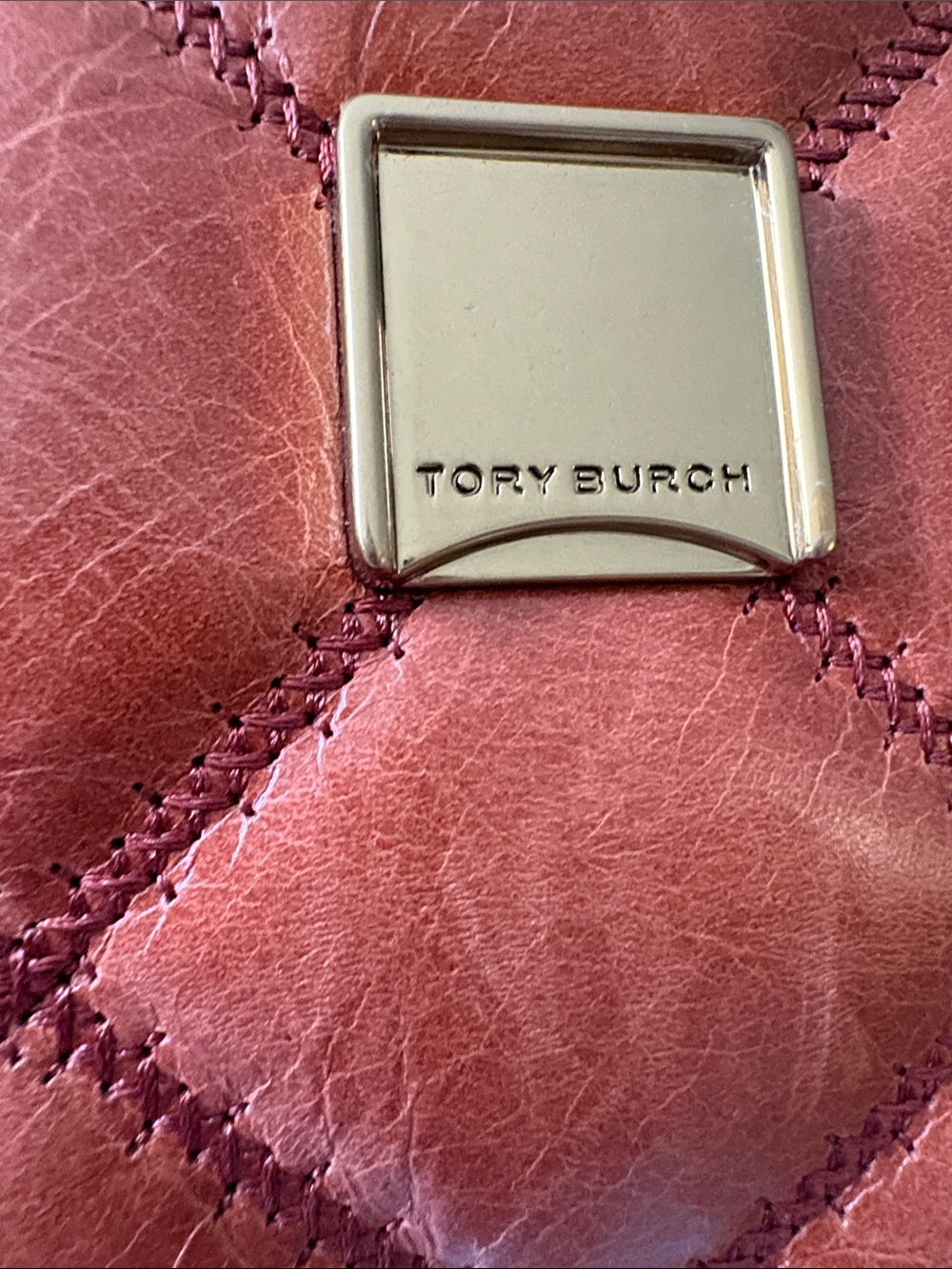 Tory Burch Quilted Leather Chain Crossbody - Chestnut Brown with Gold Hardware - Picture 7 of 7